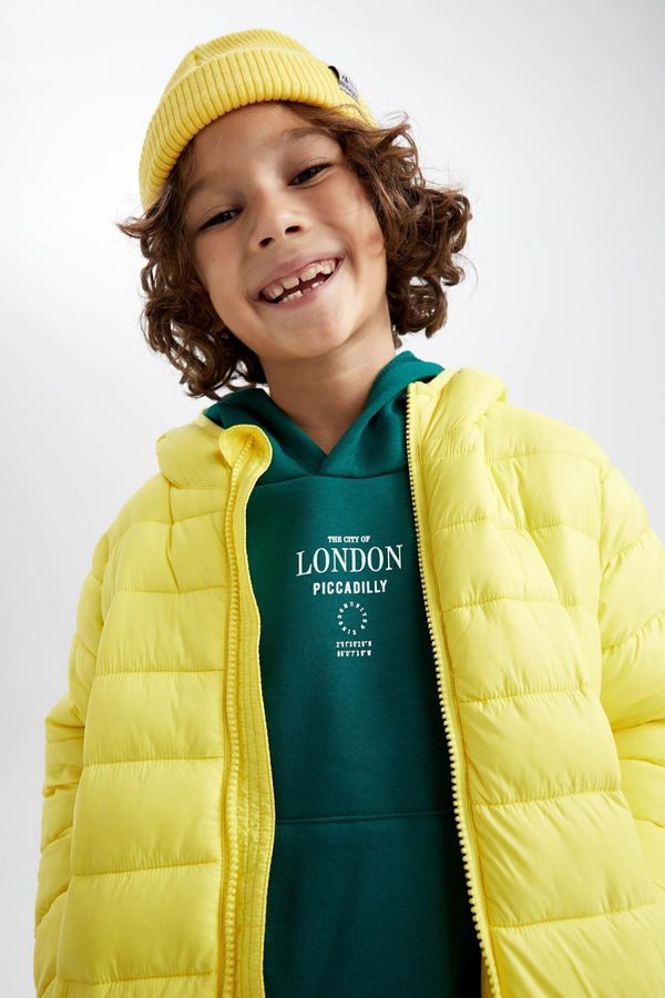 DEFACTO DEFACTO Boy's Water Repellent Hooded Basic Puffer Jacket