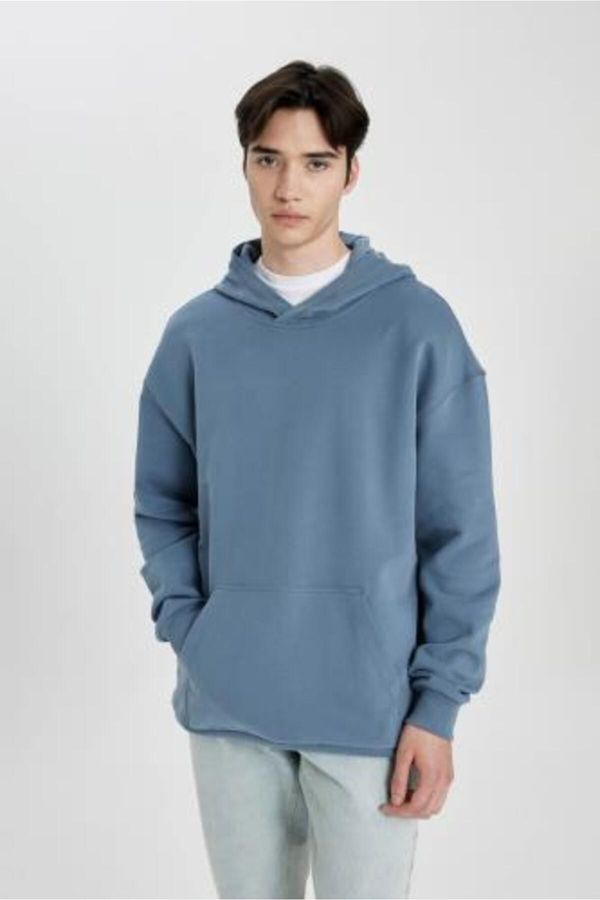 DEFACTO DEFACTO Comfort Fit Hooded Basic Sweatshirt