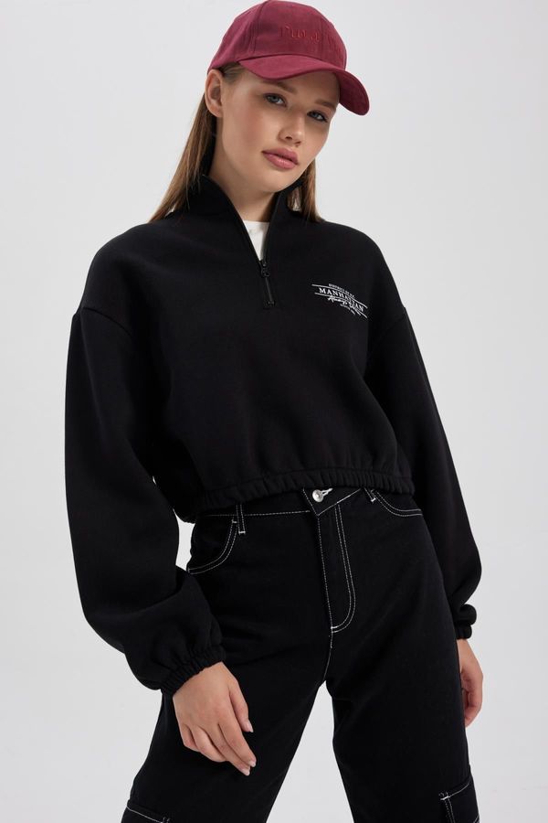 DEFACTO DEFACTO Cool Crop Half Zipper Thick Sweatshirt