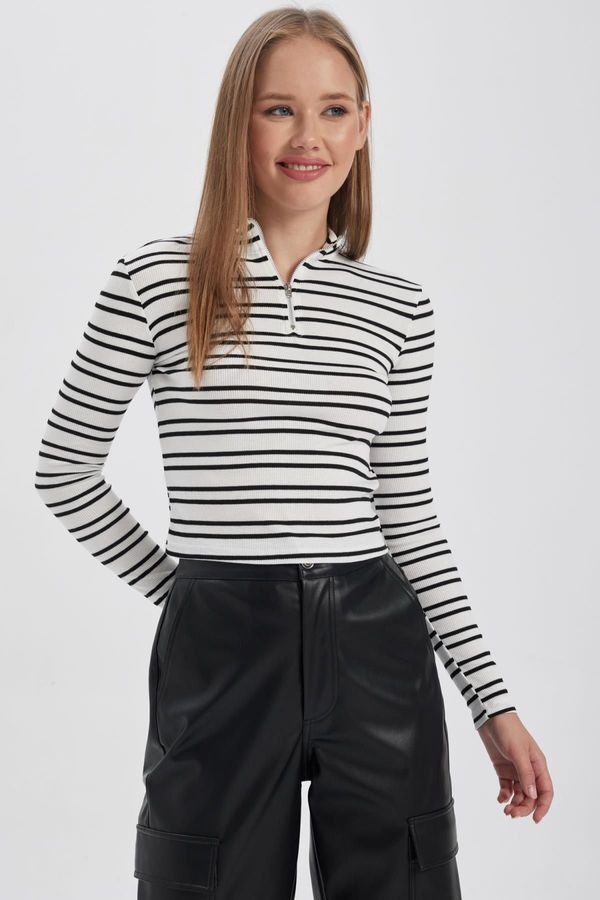 DEFACTO DEFACTO Cool Fitted Striped Long Sleeve T-Shirt