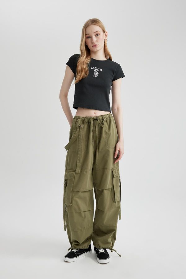 DEFACTO DEFACTO Cool Wide Leg Cargo Gabardine Trousers