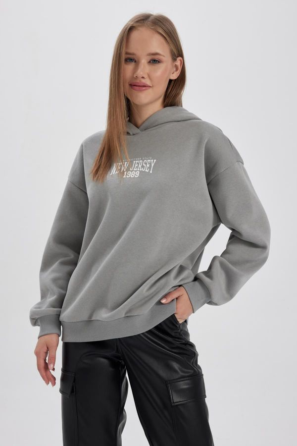 DEFACTO DEFACTO Coool Oversize Fit Hooded Thick Sweatshirt