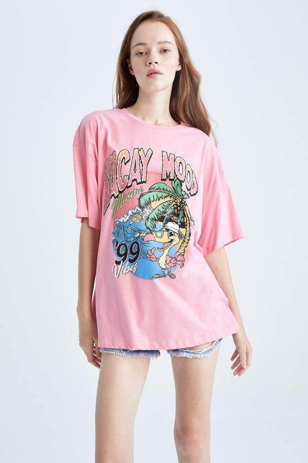 DEFACTO DEFACTO Coool Oversize Fit Printed Short Sleeve T-Shirt