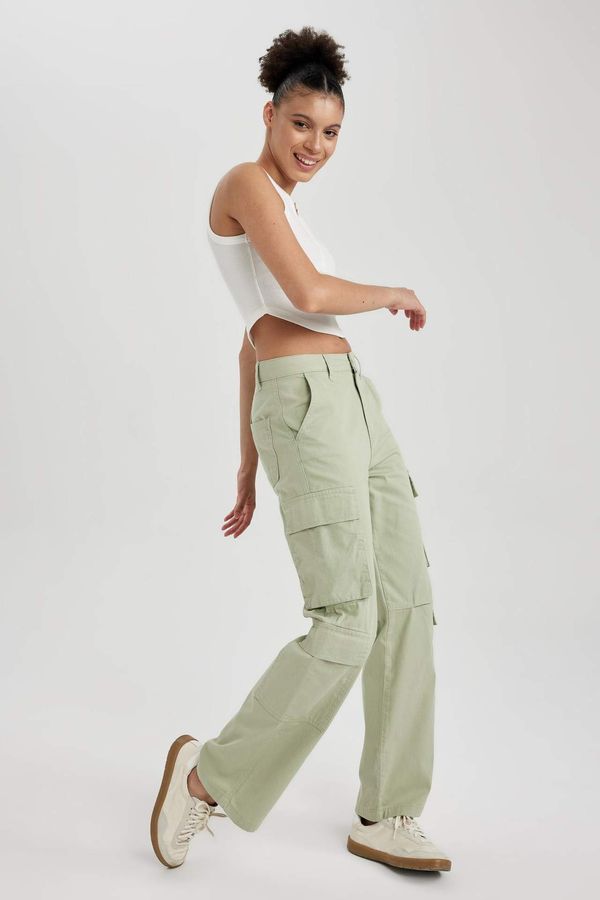 DEFACTO DEFACTO Coool Straight Fit Cargo Gabardine Trousers