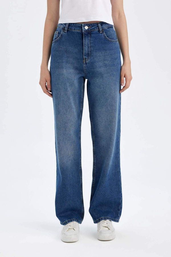 DEFACTO DEFACTO DFC - 90's Wide Leg High Waist Long Jean Washed Trousers