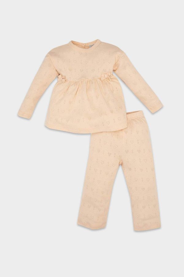 DEFACTO DEFACTO DFC - Baby Girl Long Sleeve Rib Pajama Set