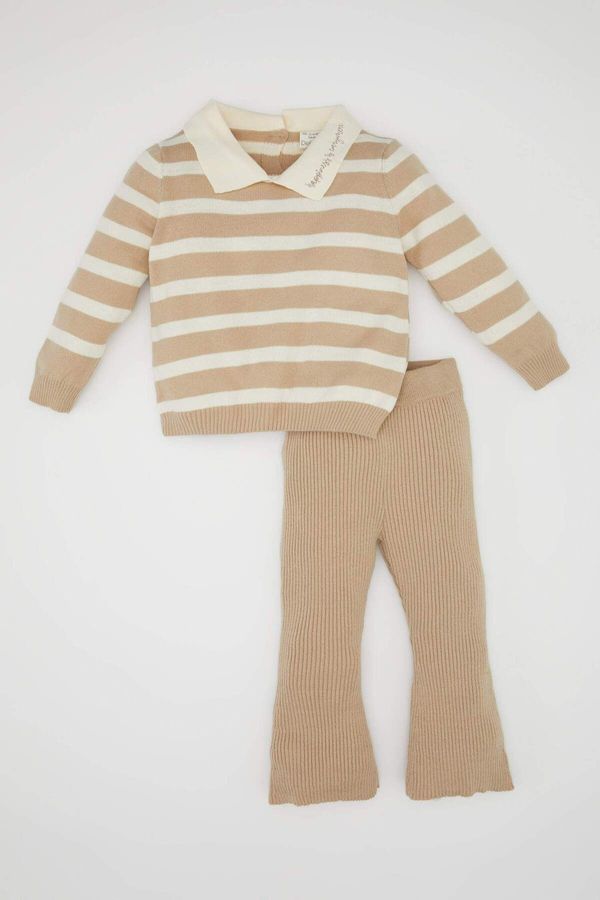 DEFACTO DEFACTO DFC - Baby Girl Striped Sweater Tights 2 Piece Set