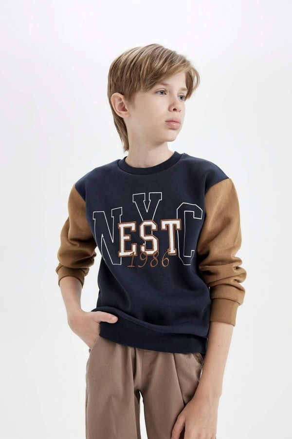 DEFACTO DEFACTO DFC - Boy's Crew Neck Embroidered Sweatshirt