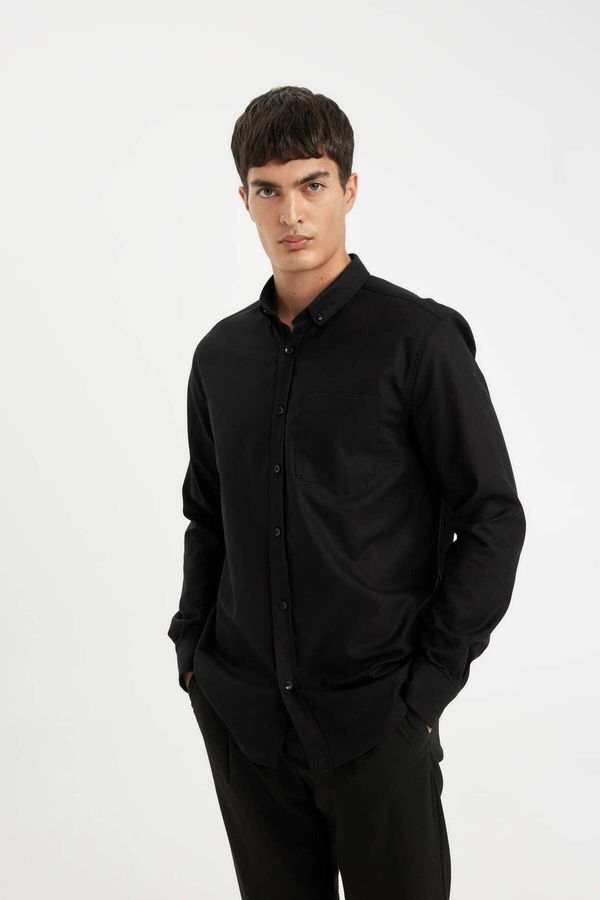 DEFACTO DEFACTO DFC - Regular Fit Polo Collar Oxford Long Sleeve Shirt