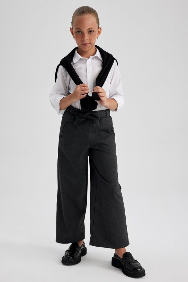 DEFACTO DEFACTO Girl Anthracite Wide Leg Wide Leg School Trousers