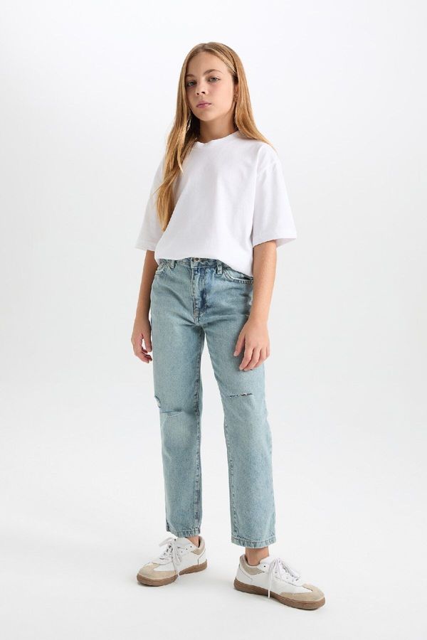 DEFACTO DEFACTO Girl Mom Fit Ripped Detail Skinny Leg Jeans