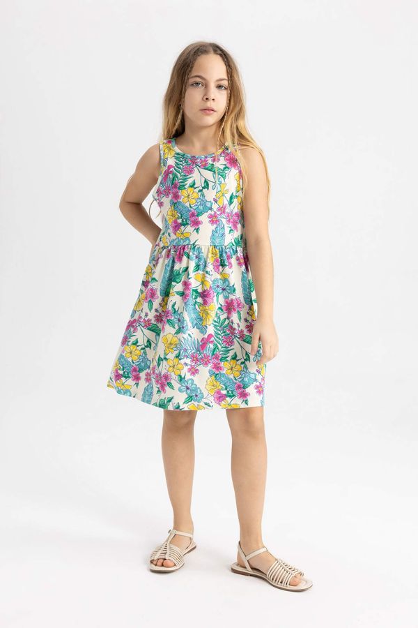 DEFACTO DEFACTO Girl Patterned Sleeveless Dress