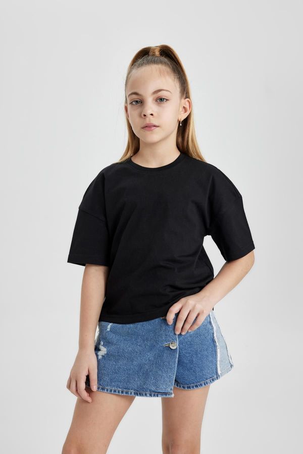 DEFACTO DEFACTO Girls' Crop Short Sleeve T-Shirt