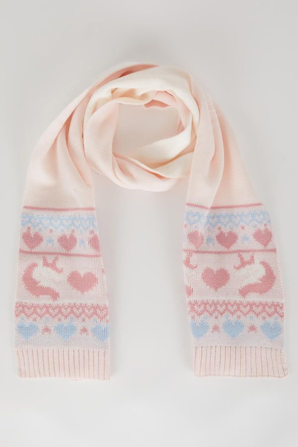 DEFACTO DEFACTO Girl's Heart Patterned Scarf