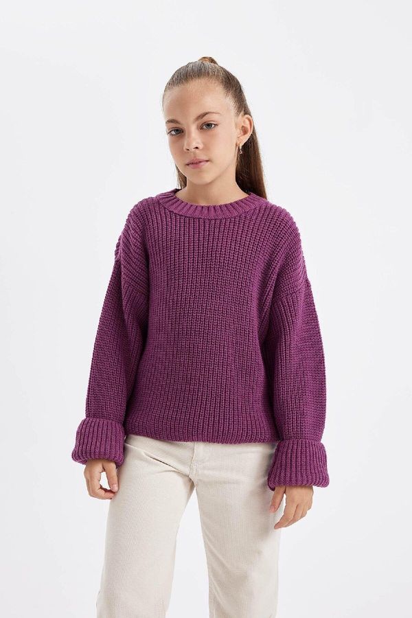 DEFACTO DEFACTO Girl's Standard Fit Crew Neck Sweater