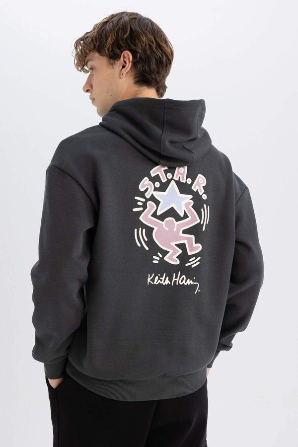 DEFACTO DEFACTO Keith Haring Boxy Fit Hooded Sweatshirt