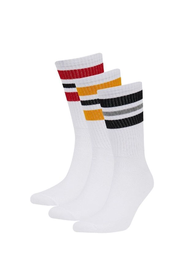 DEFACTO DEFACTO Men's Comfortable Elastic 3-Pack Cotton Long Socks