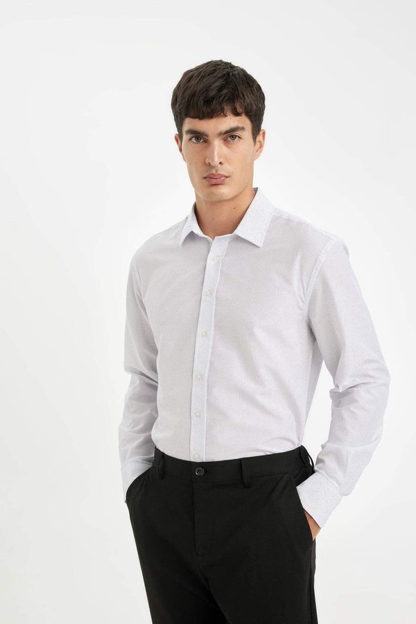 DEFACTO DEFACTO Modern Fit Polo Collar Poplin Long Sleeve Shirt