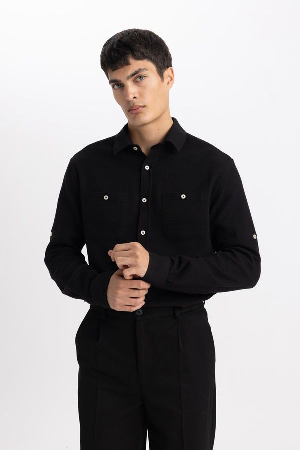 DEFACTO DEFACTO Modern Fit Polo Neck Long Sleeve Shirt