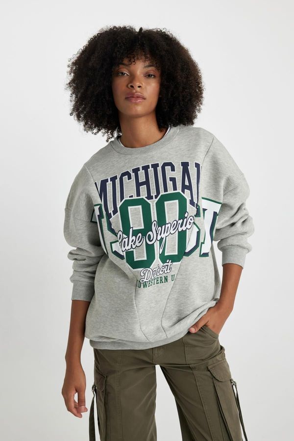 DEFACTO DEFACTO Oversize Fit Crew Neck Thick Sweatshirt