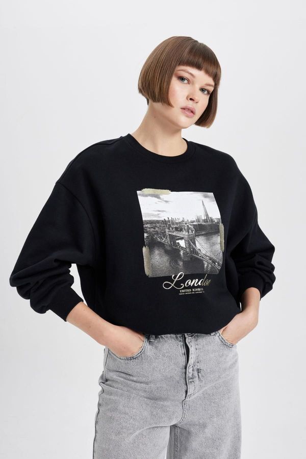 DEFACTO DEFACTO Oversize Fit Crew Neck Thick Sweatshirt