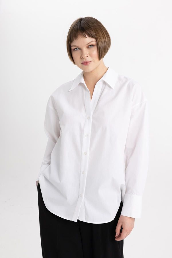 DEFACTO DEFACTO Oversize Fit Poplin Long Sleeve Shirt