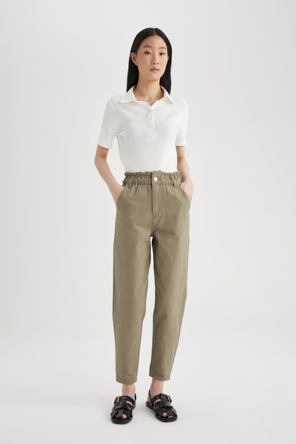 DEFACTO DEFACTO Paperbag Pocketed Paperbag Waist Standard Leg Gabardine Trousers