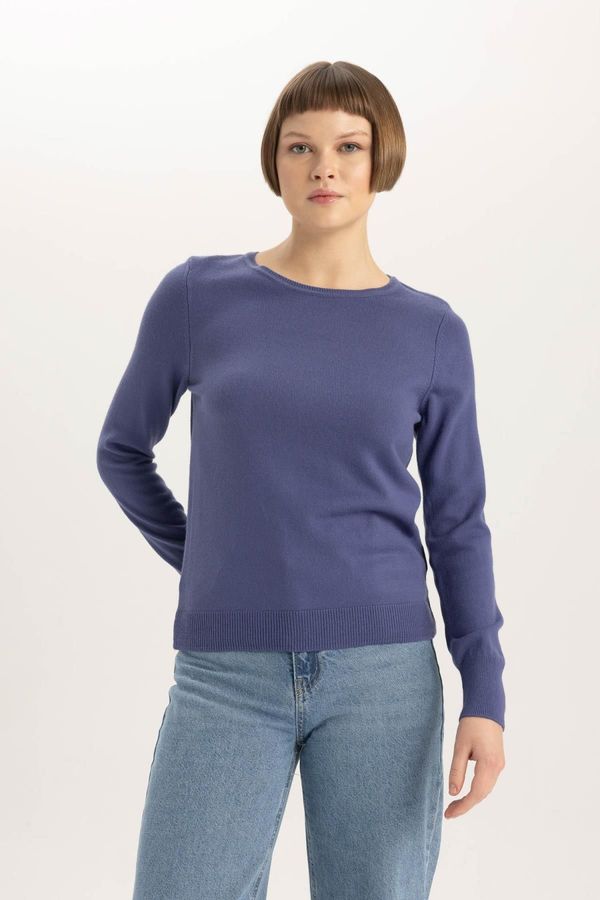 DEFACTO DEFACTO Regular Fit Crew Neck Extra Soft Cashmere Textured Sweater