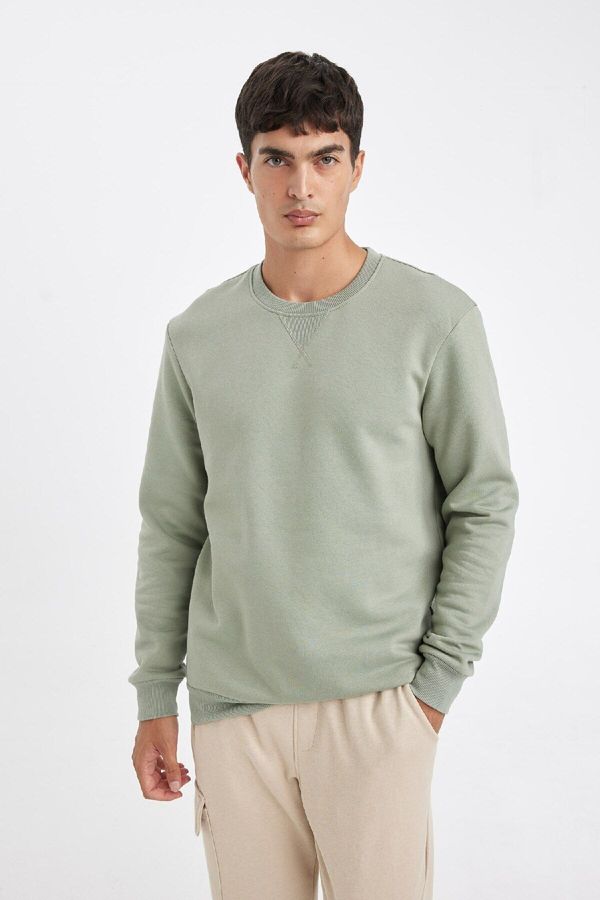 DEFACTO DEFACTO Regular Fit Crew Neck Thick Basic Sweatshirt