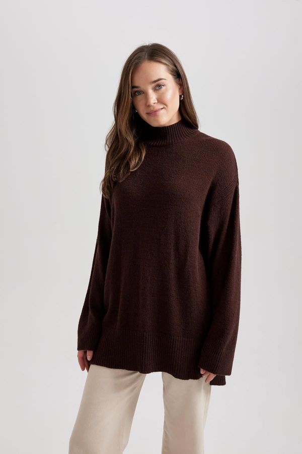 DEFACTO DEFACTO Regular Fit High Collar Basic Sweater Tunic