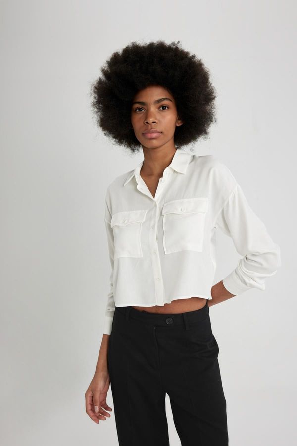 DEFACTO DEFACTO Regular Fit Long Sleeve Crop Shirt