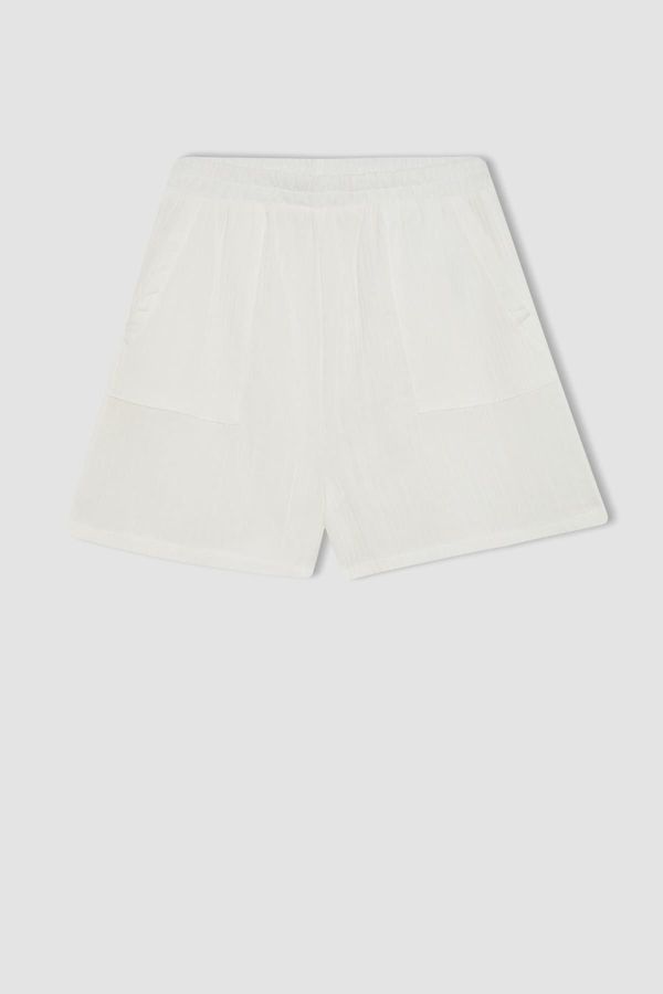 DEFACTO DEFACTO Regular Fit Normal Waist Short Leg Muslin Shorts