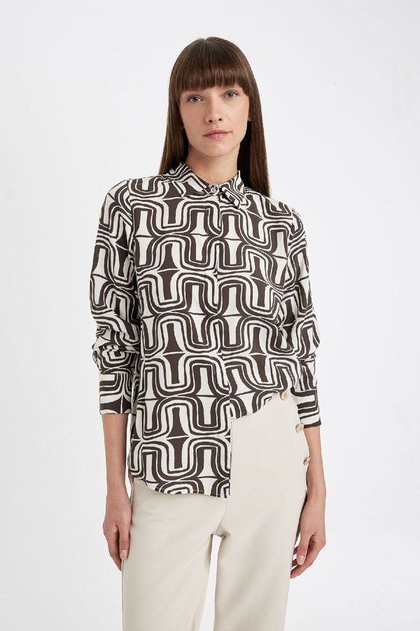 DEFACTO DEFACTO Regular Fit Patterned Long Sleeve Shirt