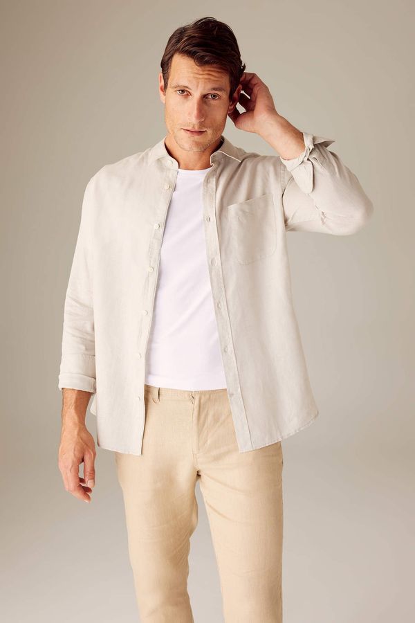 DEFACTO DEFACTO Regular Fit Polo Collar Long Sleeve Shirt
