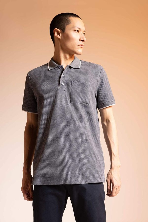 DEFACTO DEFACTO Regular Fit Polo Neck Stripe Detailed Short Sleeve T-Shirt