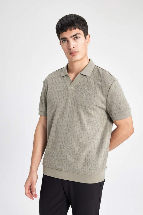 DEFACTO DEFACTO Regular Fit Resort Neck Knitting Look Polo T-Shirt