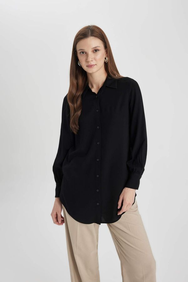 DEFACTO DEFACTO Regular Fit Shirt Collar Long Sleeve Tunic