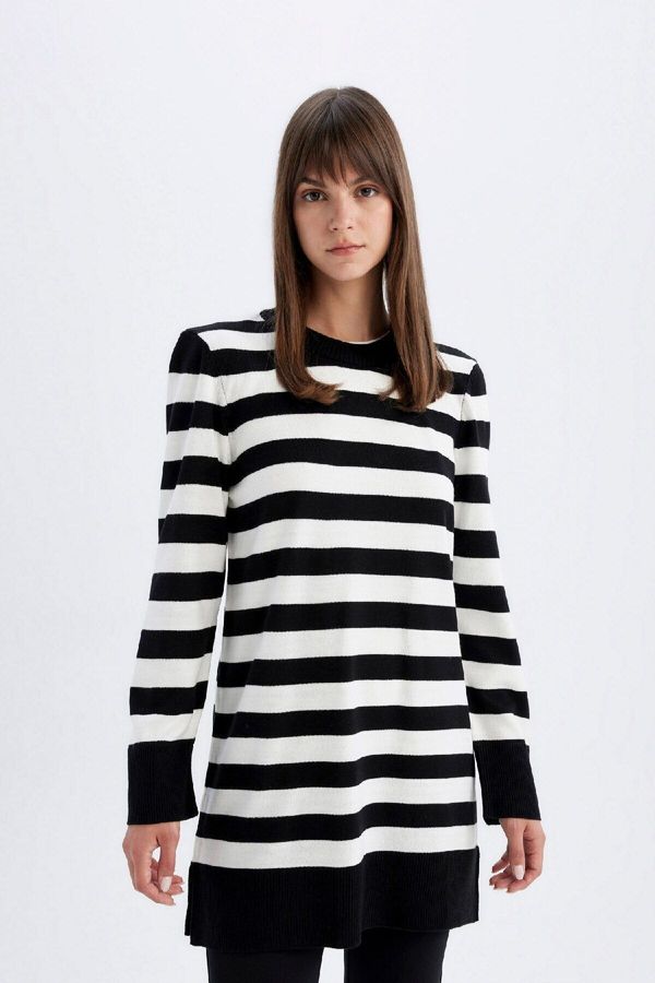 DEFACTO DEFACTO Regular Fit Striped Long Sleeve Tunic