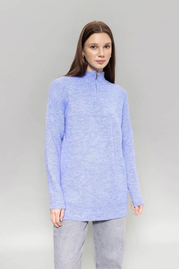 DEFACTO DEFACTO Regular Fit Zippered Stand Collar Tunic