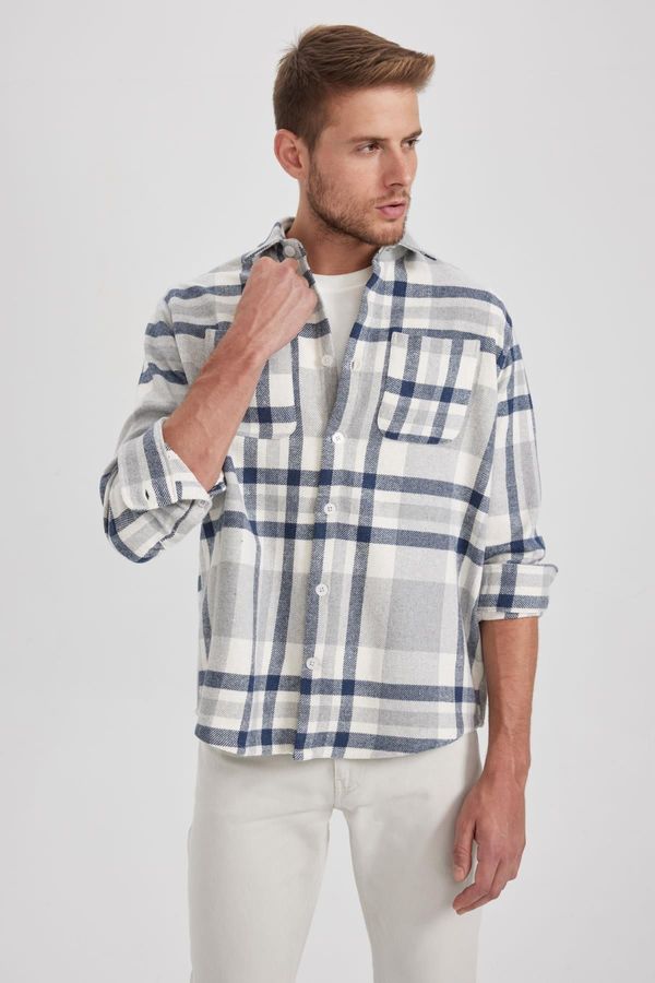 DEFACTO DEFACTO Relax Fit Checkered Long Sleeve Shirt