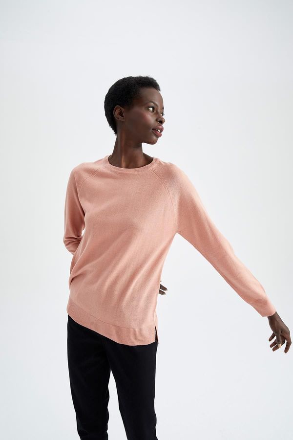 DEFACTO DEFACTO Relax Fit Crew Neck Cashmere Textured Extra Soft Sweater