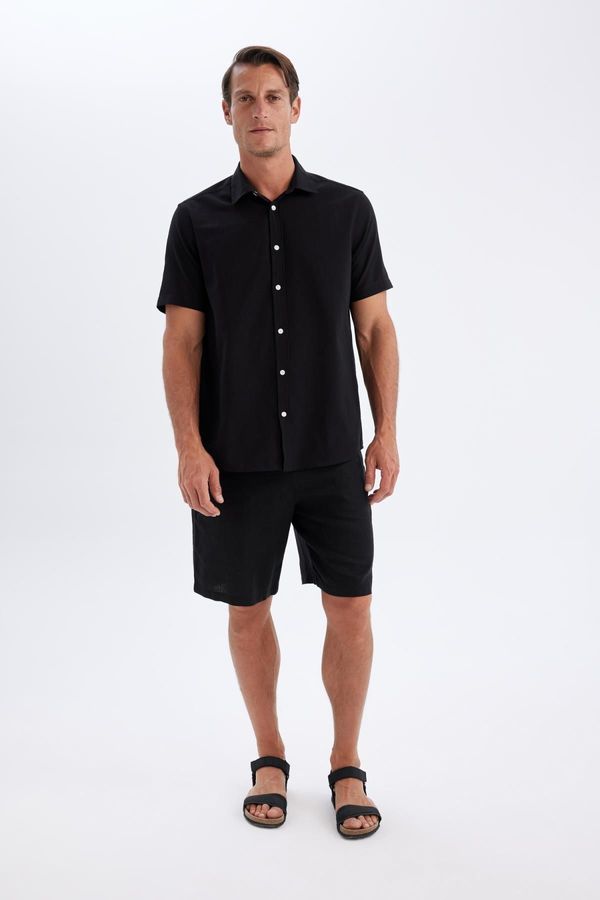 DEFACTO DEFACTO Relax Fit Linen Blend Bermuda Shorts