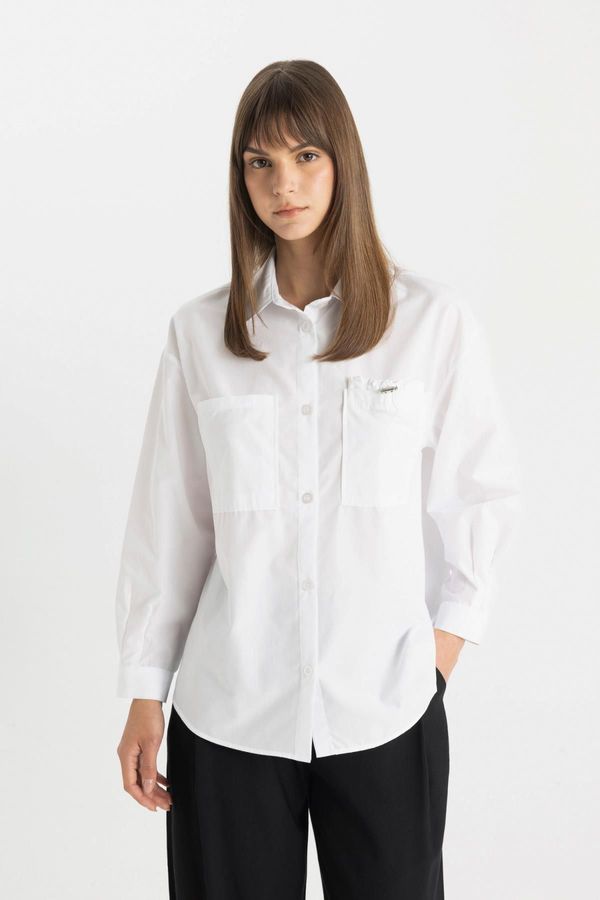 DEFACTO DEFACTO Relax Fit Poplin Long Sleeve Shirt Tunic