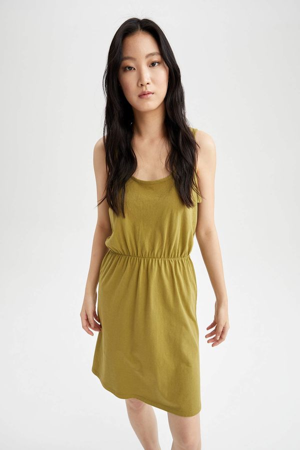 DEFACTO DEFACTO Relax Fit Strappy Ruched Mini Dress