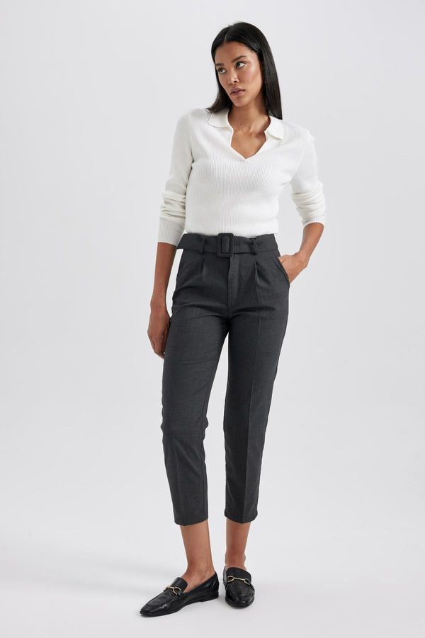 DEFACTO DEFACTO Slim Fit Belted Trousers