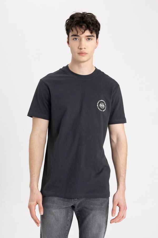 DEFACTO DEFACTO Slim Fit Crew Neck Printed Short Sleeve T-Shirt