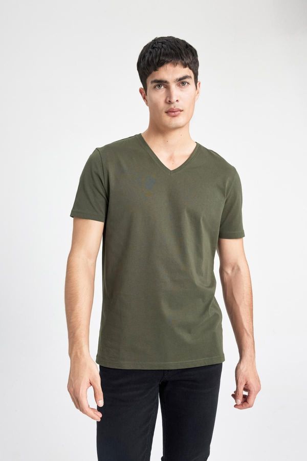 DEFACTO DEFACTO Slim Fit V-Neck Basic Short Sleeve T-Shirt