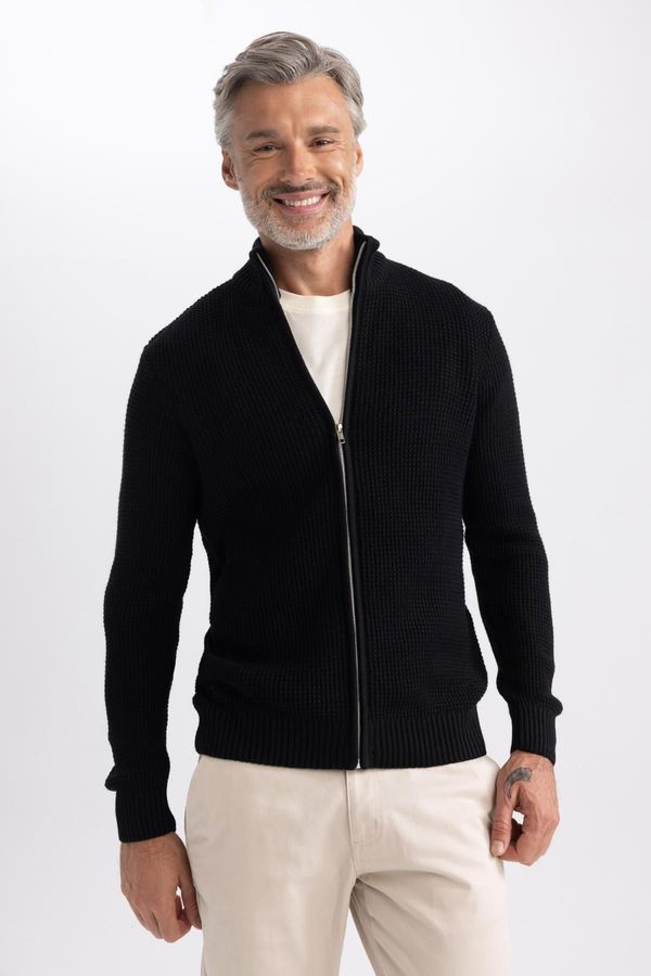 DEFACTO DEFACTO Standard Fit Half Turtleneck Knitwear Cardigan