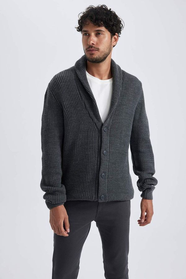 DEFACTO DEFACTO Standard Fit Shawl Collar Knitwear Cardigan