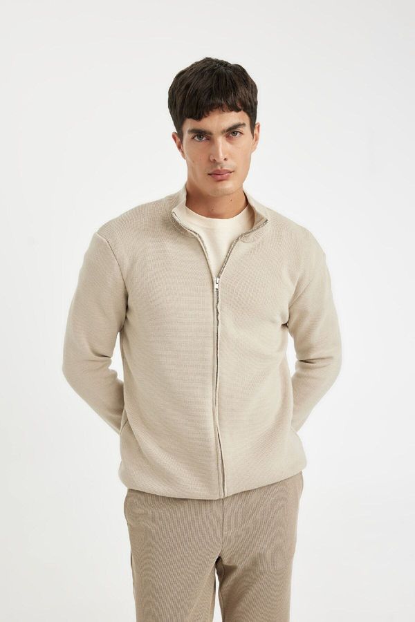 DEFACTO DEFACTO Standard Fit Turtleneck Knit Cardigan